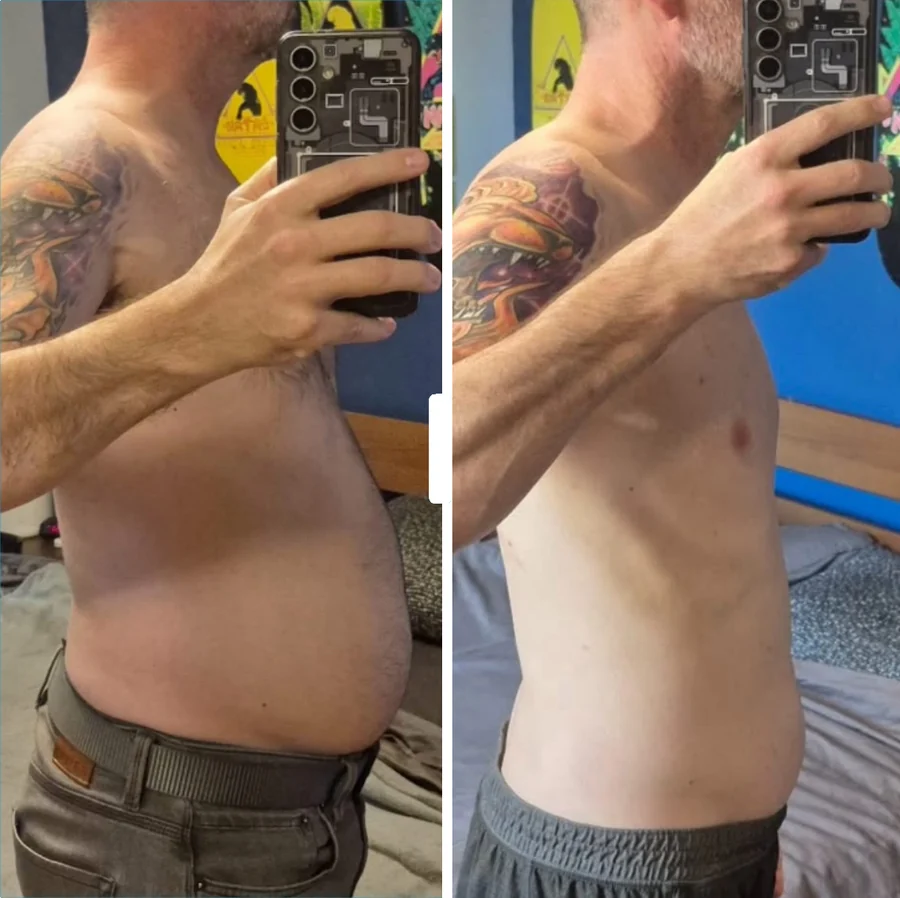 Transformation avant et après, parcours 2